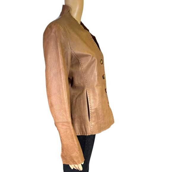 Vintage Womens Leather Jacket Western Brown Country Clothing Company Medium - Picture 5 of 15